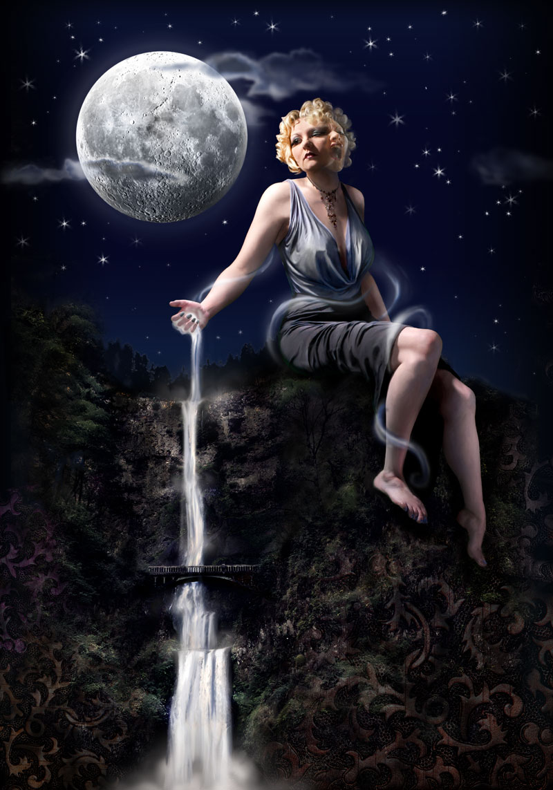The Moon Card - The Portland Tarot by Theresa Pridemore
