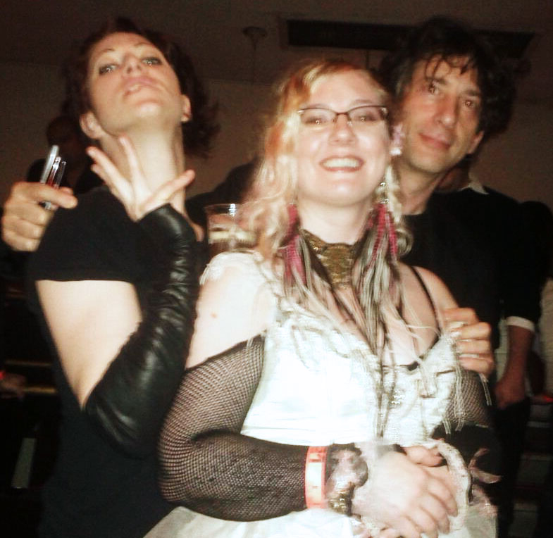 Theresa with Amanda Palmer and Neil Gaiman at a Show